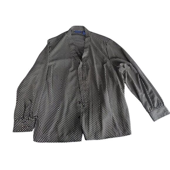 Karen Scott Polkadot Blouse Women Sz 3XL Long Sleeve Plus Size Everyday Workwear - Picture 1 of 5